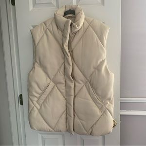 abercrombie & fitch faux vegan leather puffer vest NWT
